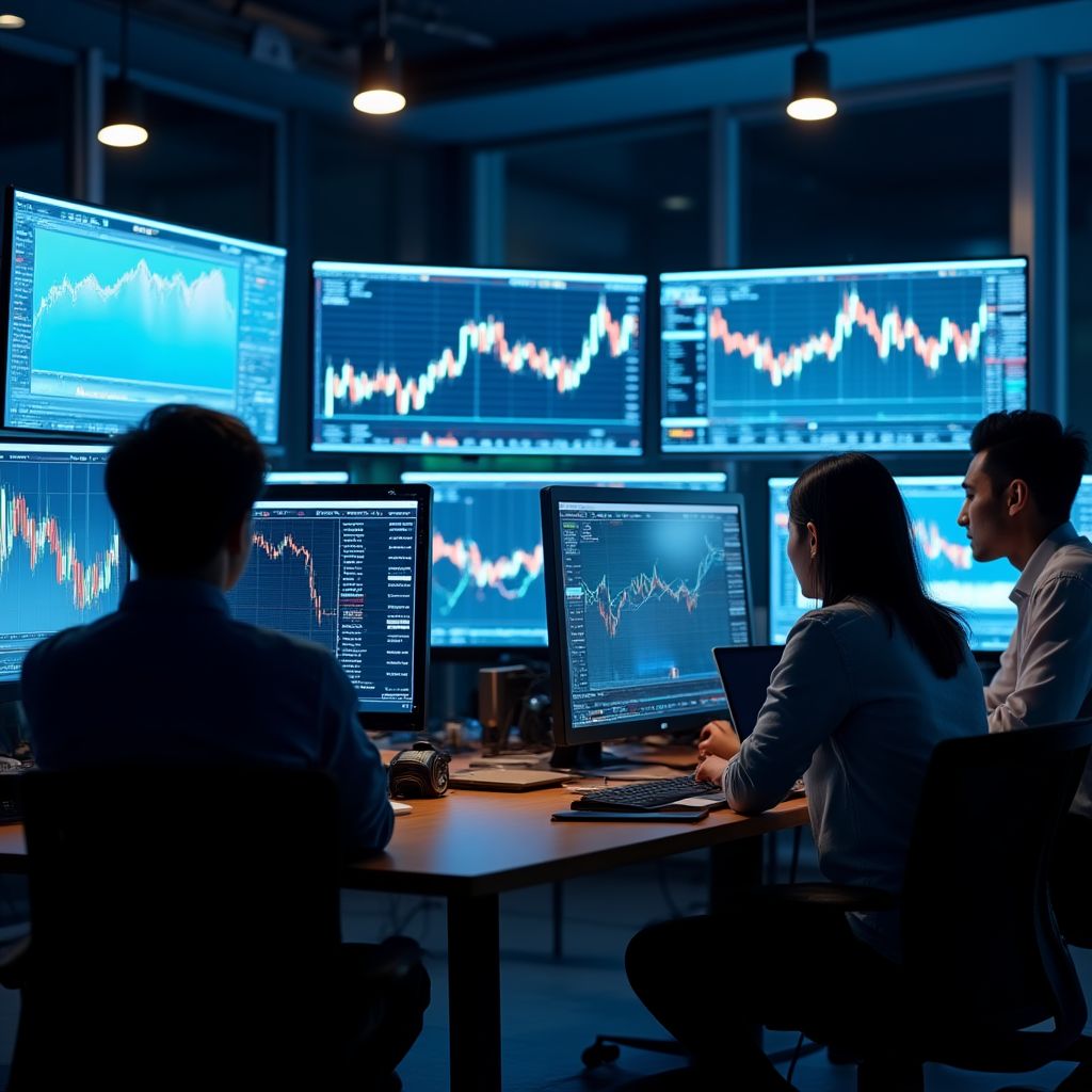 Equipo en análisis financiero