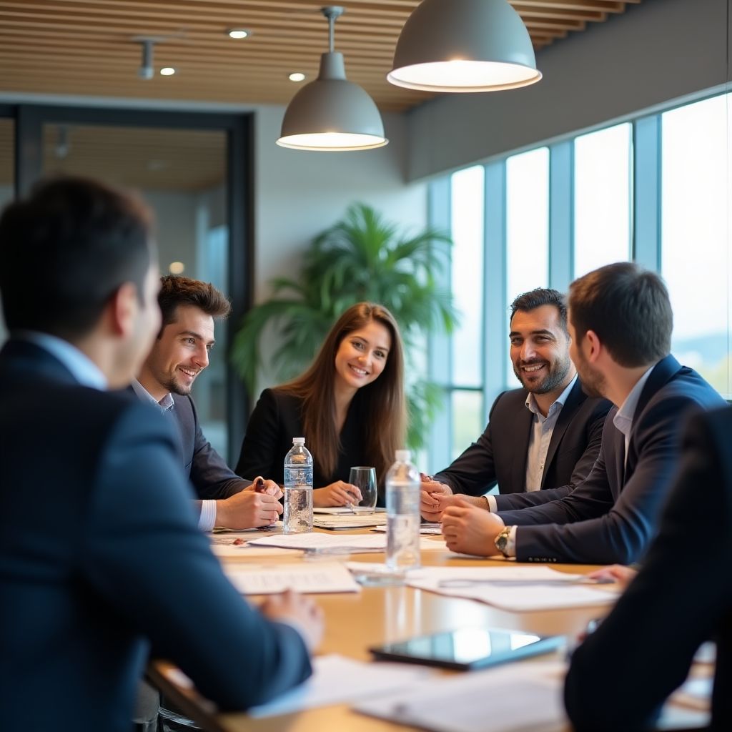 Equipo de consultores en reunión